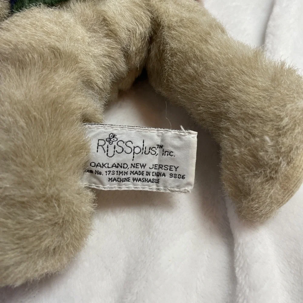 Christmas Teddy Bear Blue Knit Sweater Holiday Snowman Plush Stuffed Animal‎